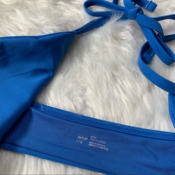 Aerie Blue Wrap Bikini Top Large NWT - Picture 4 of 7